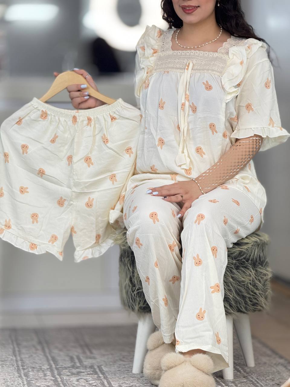 ست یقه گیپوری خرگوش کد ۶۰۱۱